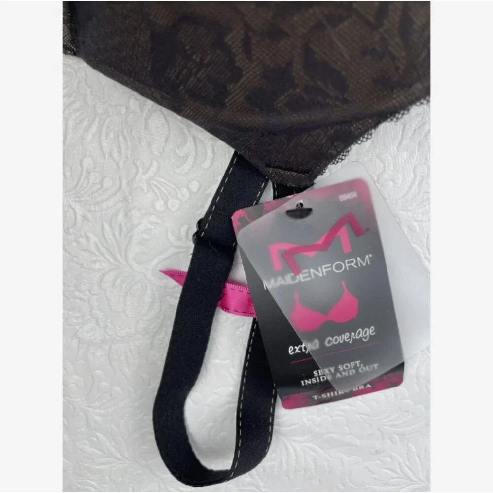 Maidenform Black Lace Beige T-Shirt Bra 40C NWT Lightly Lined‎ Sexy